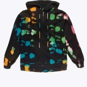 NWT Cotton Citizen Brooklyn blue strobe tie dye black sweatshirt hoodie size S